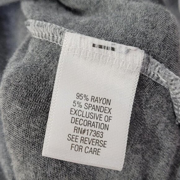 Simply Vera Vera Wang Grey + White Striped Long Sleeve Top | Women’s Large - Picture 3 of 5